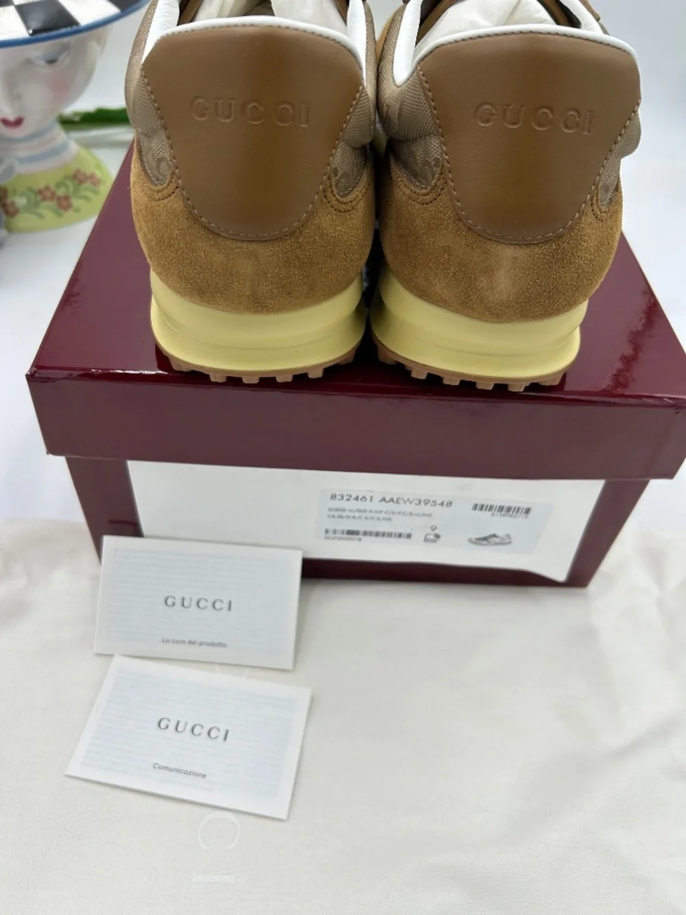 Men’s Gucci Re-Motion GG Canvas & Suede Sneakers.  Size 9.  Made in Italy
